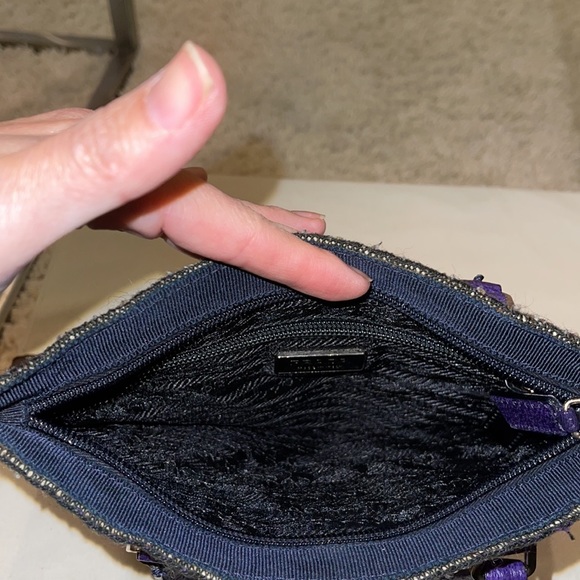 Prada Gray Tweed Tote Bag Grey Purple: VINTAGE - Picture 5 of 11